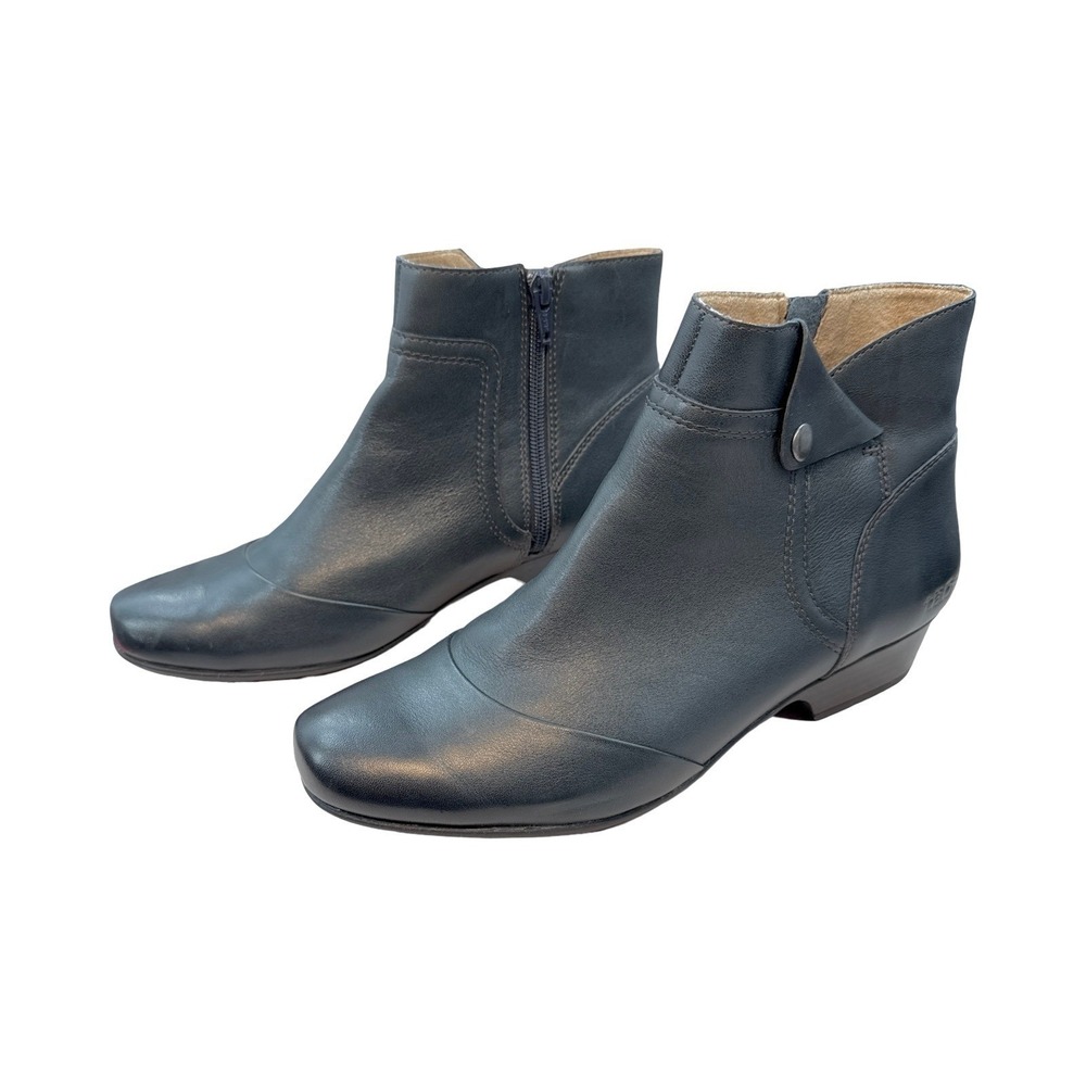 Taos Oh Snap Navy Leather Comfort Ankle Boots Size 9.5